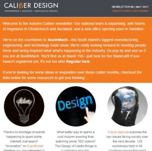 Caliber Design newsletter May 2017