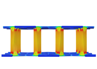 FEA of drainage cell, side view