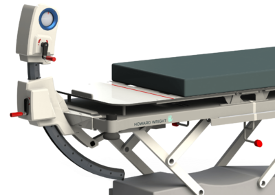 Render of the Spinal Traction unit fitted to a Howard Wright bed