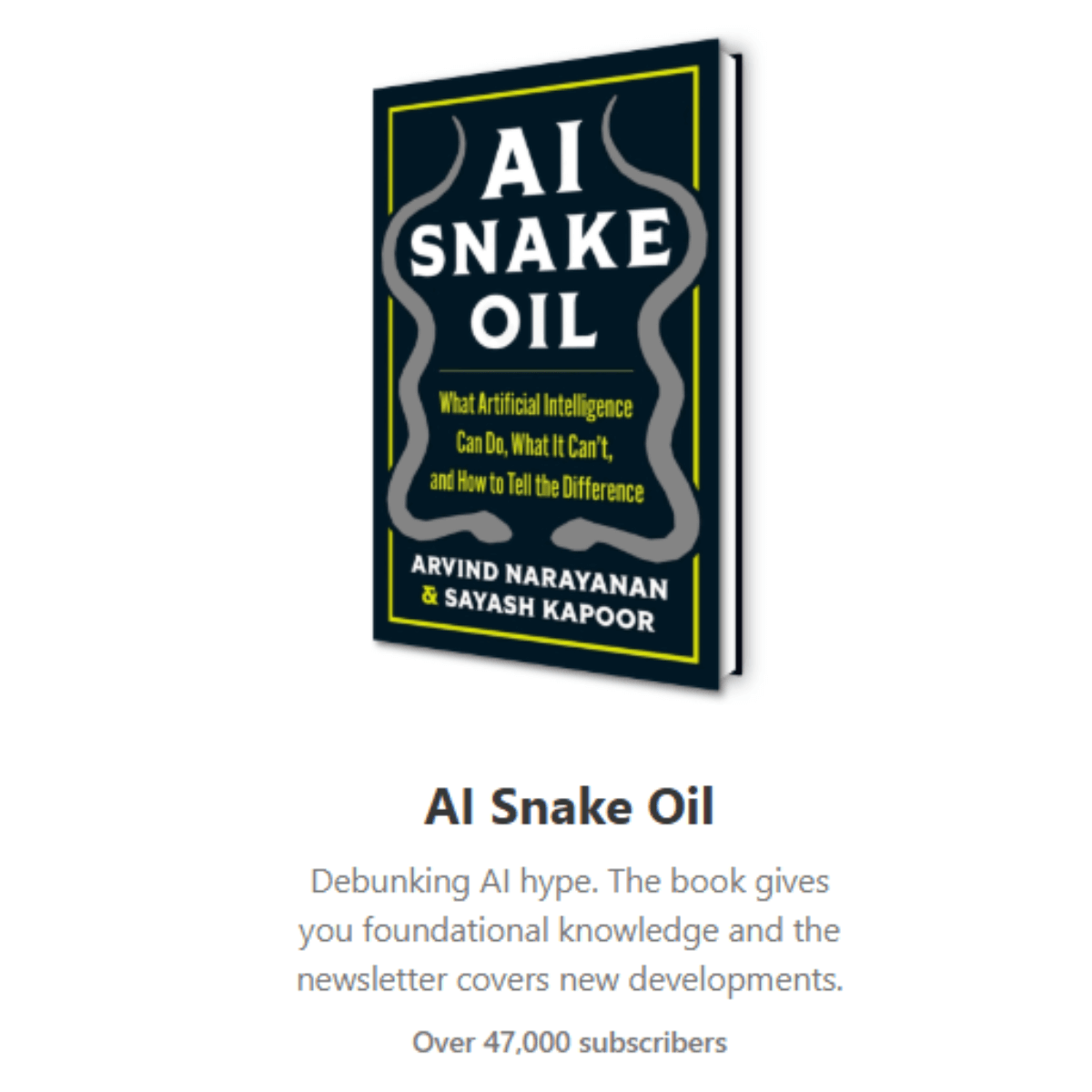 ai snake oil AI Snake Oil